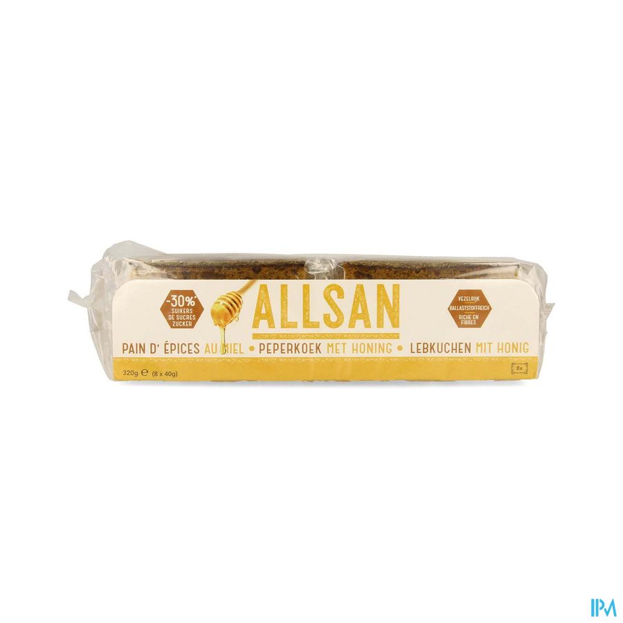 Allsan Peperkoek Honing 8x40g Revogan Allsan Peperkoek Honing 8x40g Revogan
