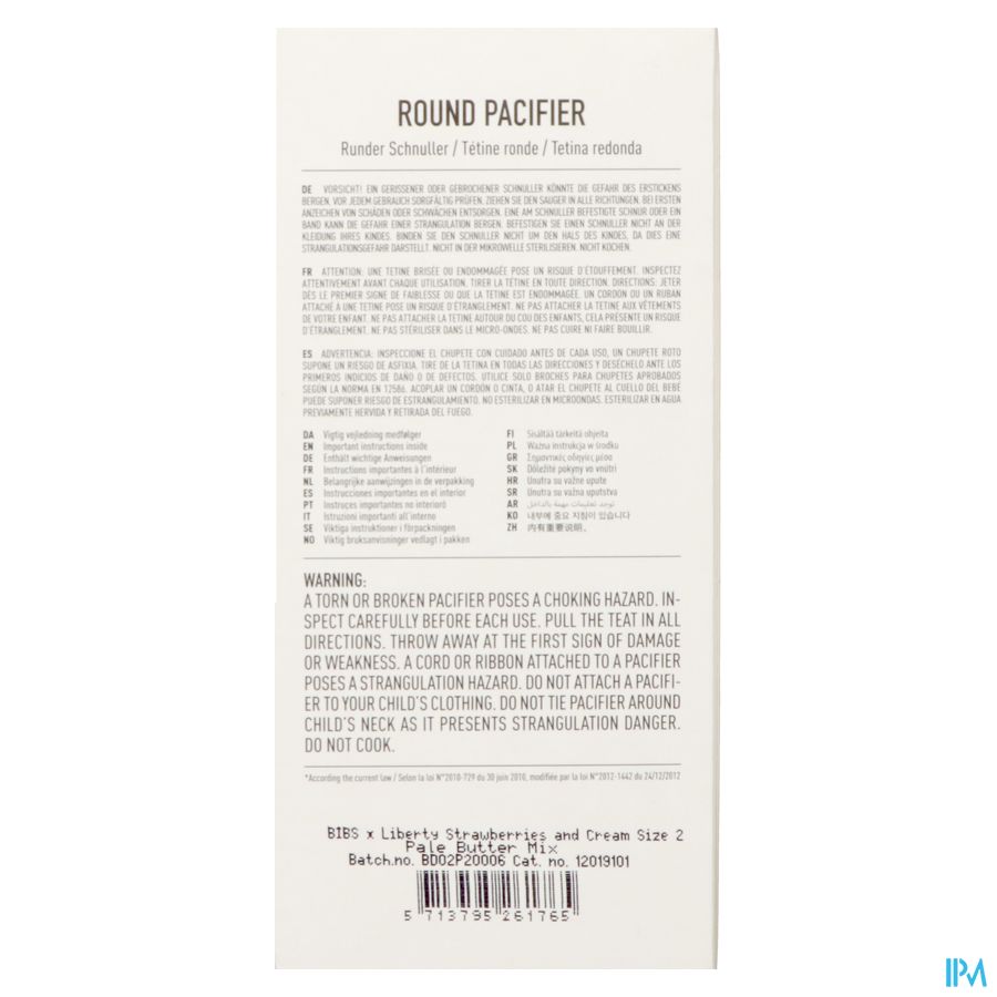 Bibs 2 Fopspeen Duo Liberty Garden Strawber.pale 2 5