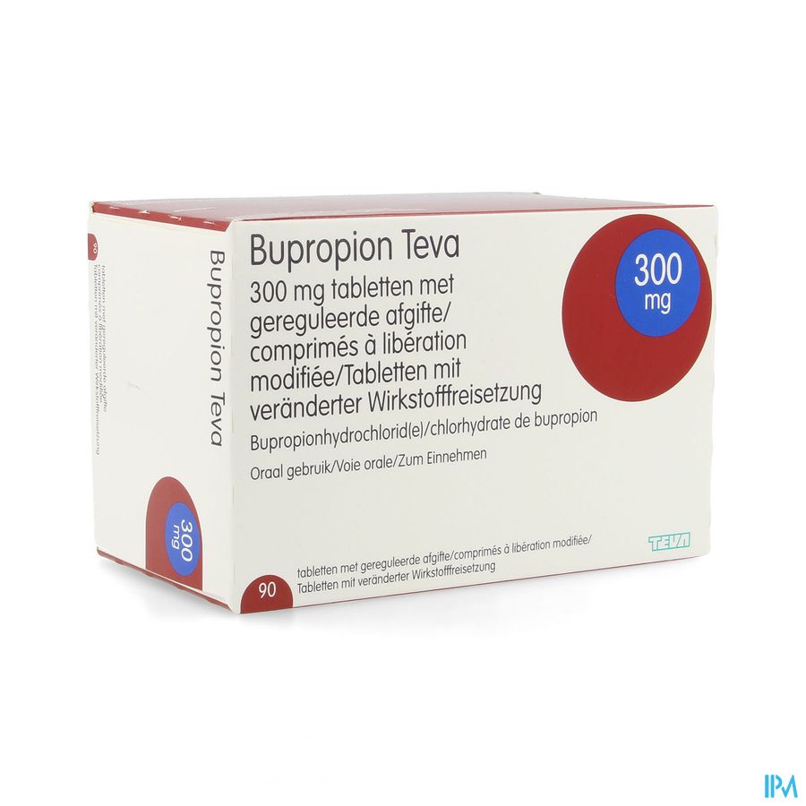 Bupropion Teva 300mg Geregul.afgifte Comp 90 Bupropion Teva 300mg Geregul.afgifte Comp 90