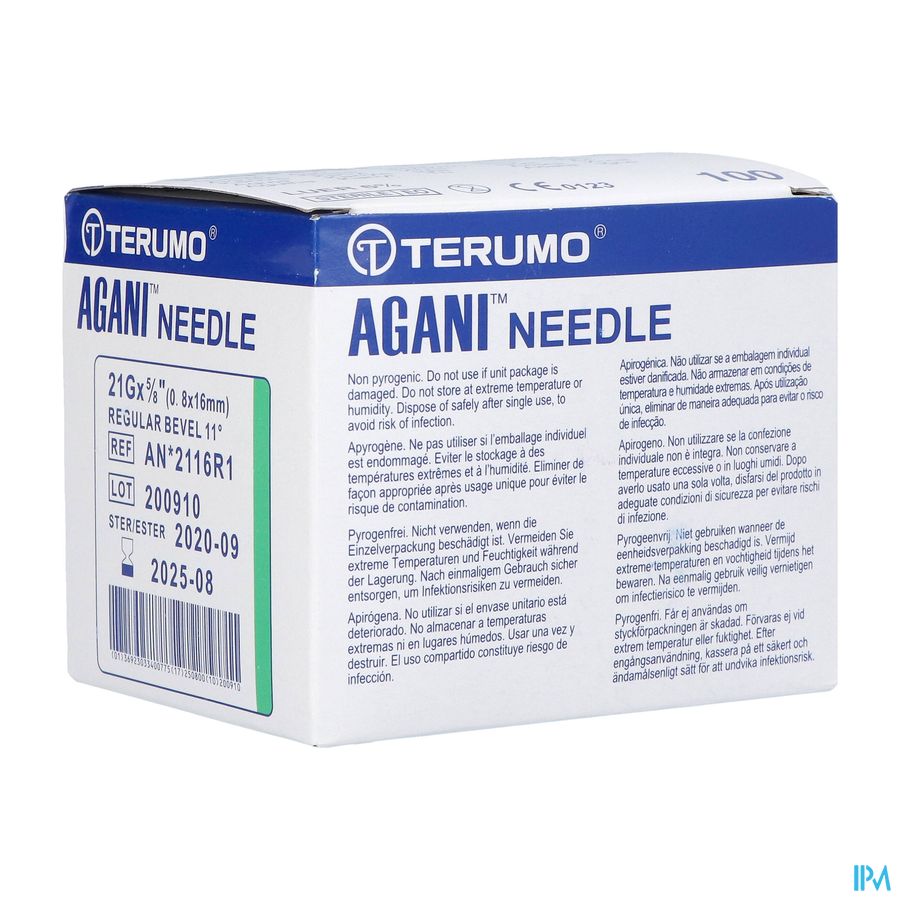 Terumo Naald Agani 21g 5/8 Rb Groen 100 Terumo Naald Agani 21g 5/8 Rb Groen 100
