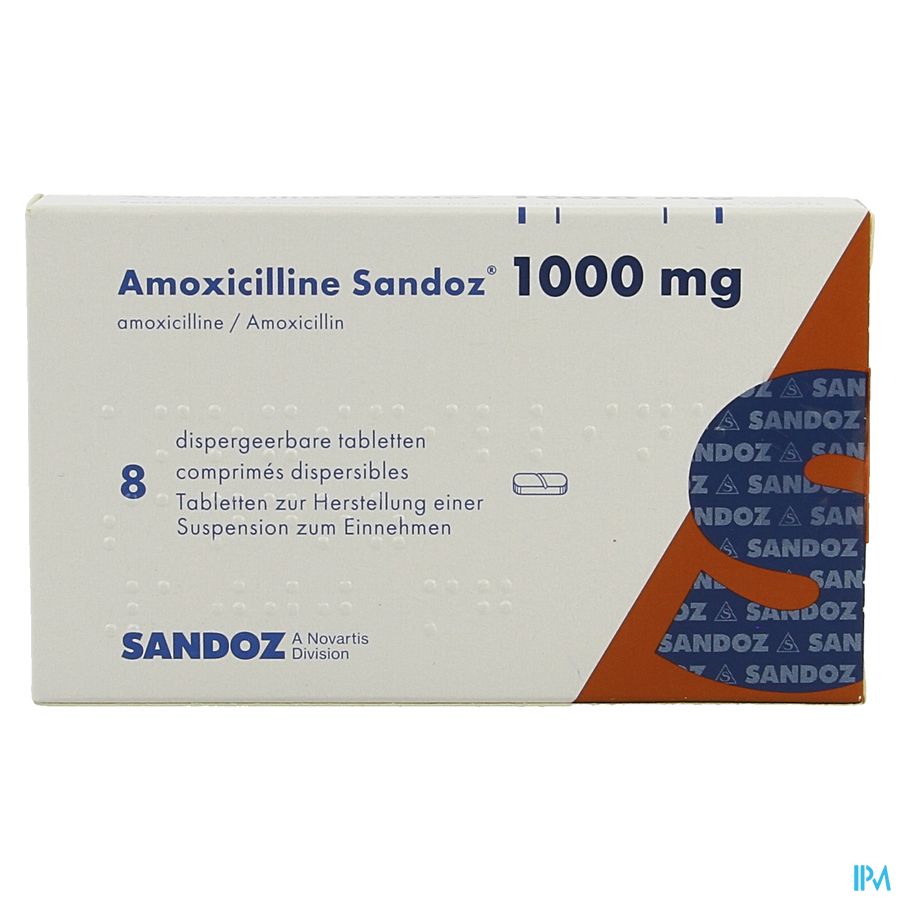 Amoxicilline Sandoz 1000mg Tabl Disp 8 3