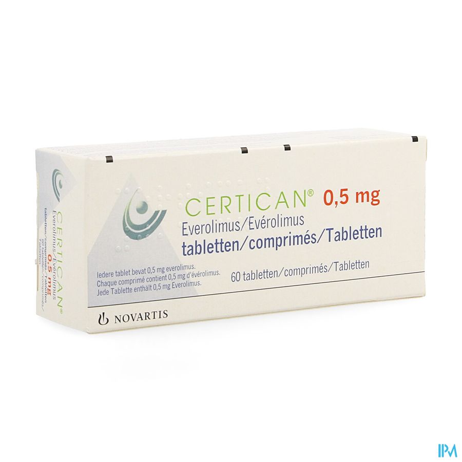 Certican 0,50mg Comp Enrob 60 X 0,50mg