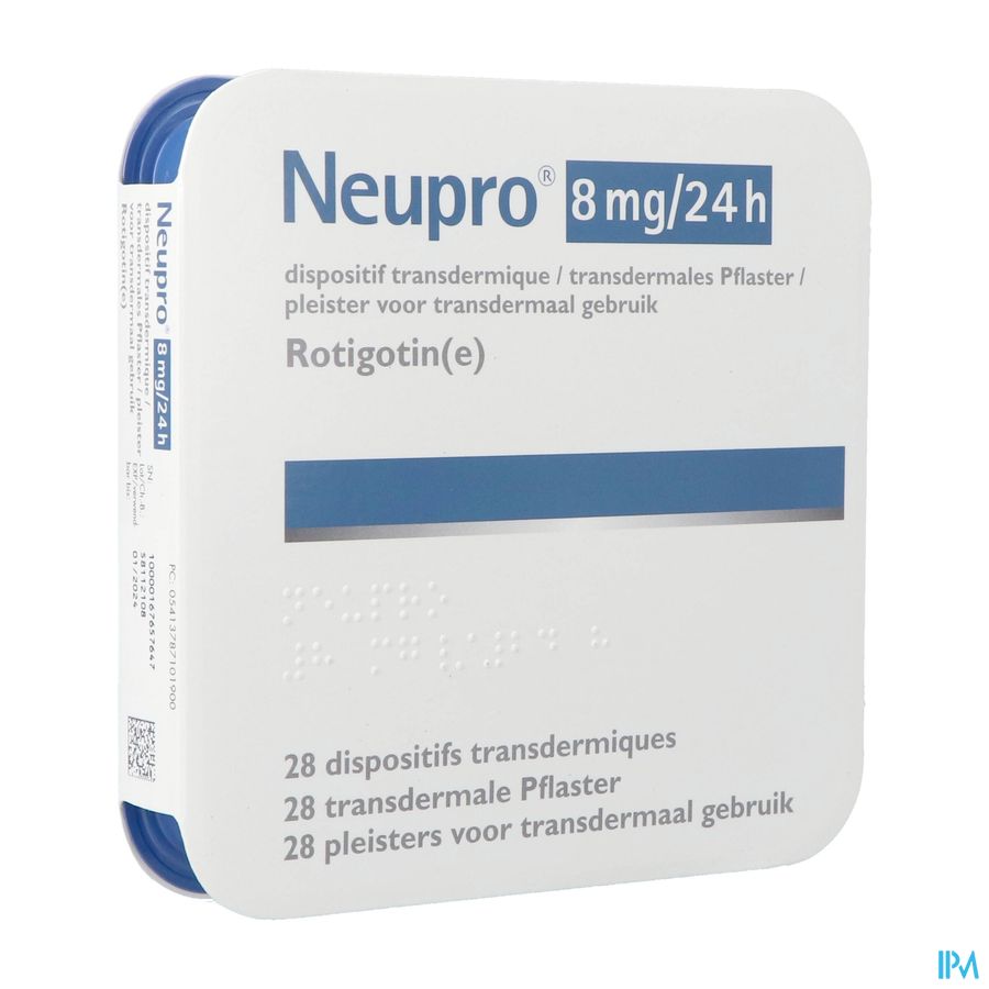 Neupro 8mg/24u transderm. pleister (28) Neupro 8mg/24u transderm. pleister (28)