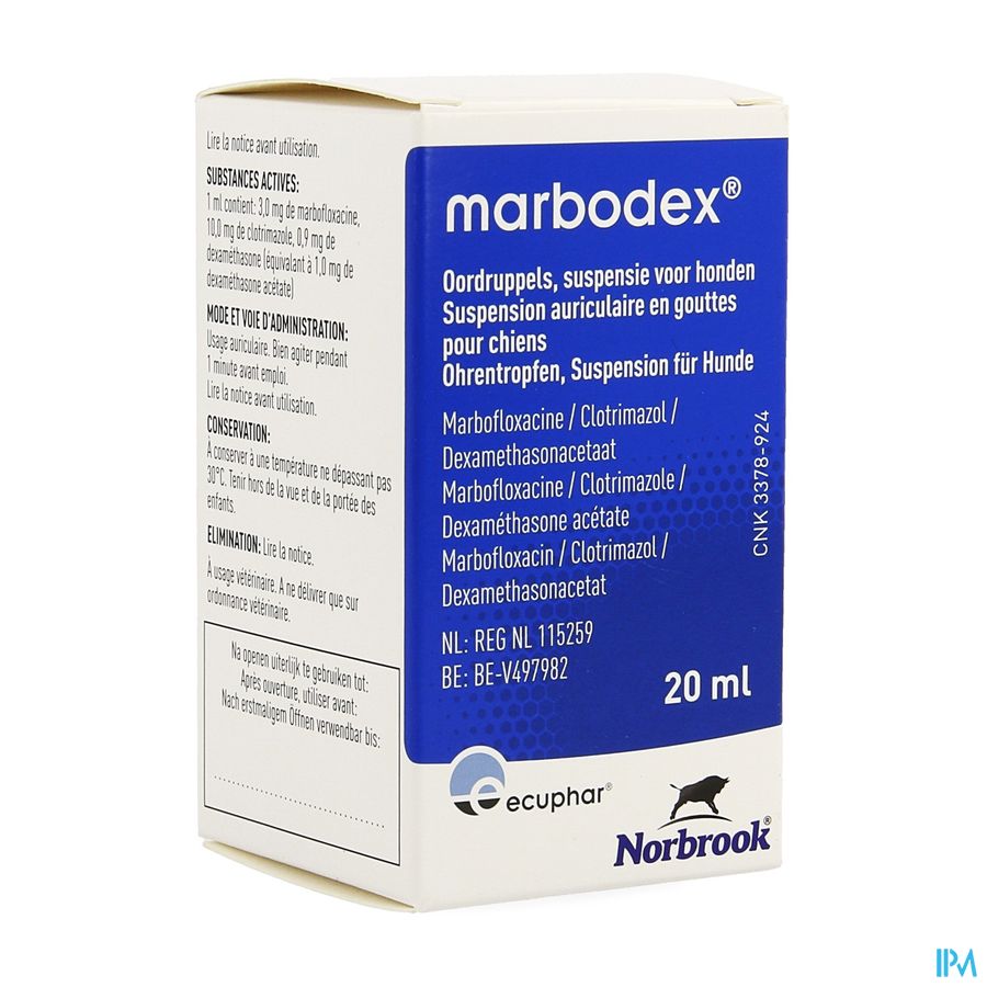 Marbodex Oordruppels Susp Hond 20ml Marbodex Oordruppels Susp Hond 20ml