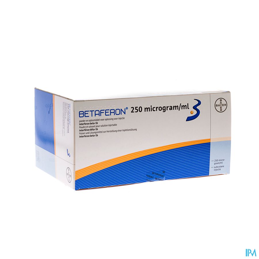 Betaferon 250 Mcg/ml 15x1 Fl Pdr Inj+solv Sp Voorg Betaferon 250 Mcg/ml 15x1 Fl Pdr Inj+solv Sp Voorg