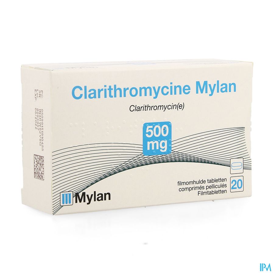 Clarithromycine Viatris 500mg Filmomh Tabl 20 Clarithromycine Viatris 500mg Filmomh Tabl 20