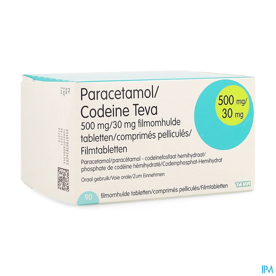 Paracetamol Codeine Teva 500mg/30mg Film.tabl 90 Paracetamol Codeine Teva 500mg/30mg Film.tabl 90