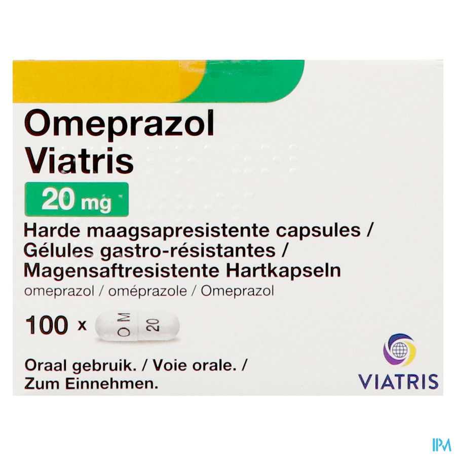 Omeprazol Viatris 20mg Caps 100 4