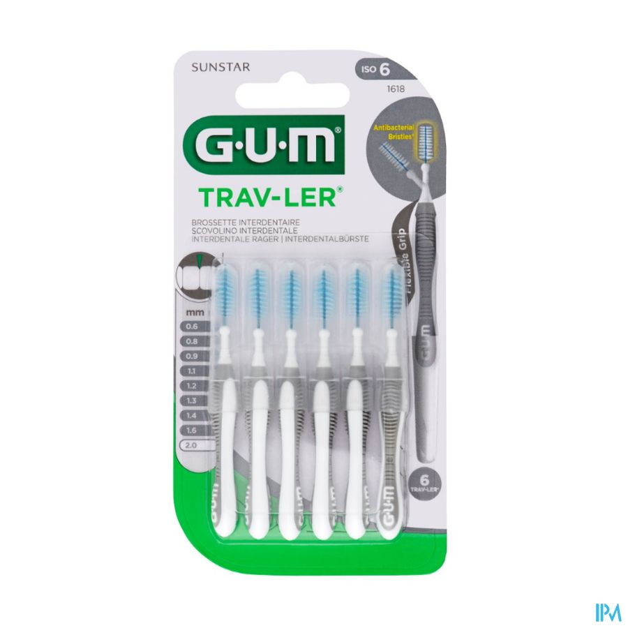 Gum Trav-ler Brosse Interdent. 2,0mm 6 1618m6 Gum Trav-ler Brosse Interdent. 2,0mm 6 1618m6