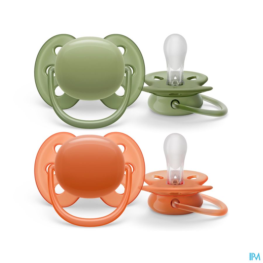 Philips Avent Fopspeen +18m Ultra Soft Kaki/terr.2 Philips Avent Fopspeen +18m Ultra Soft Kaki/terr.2