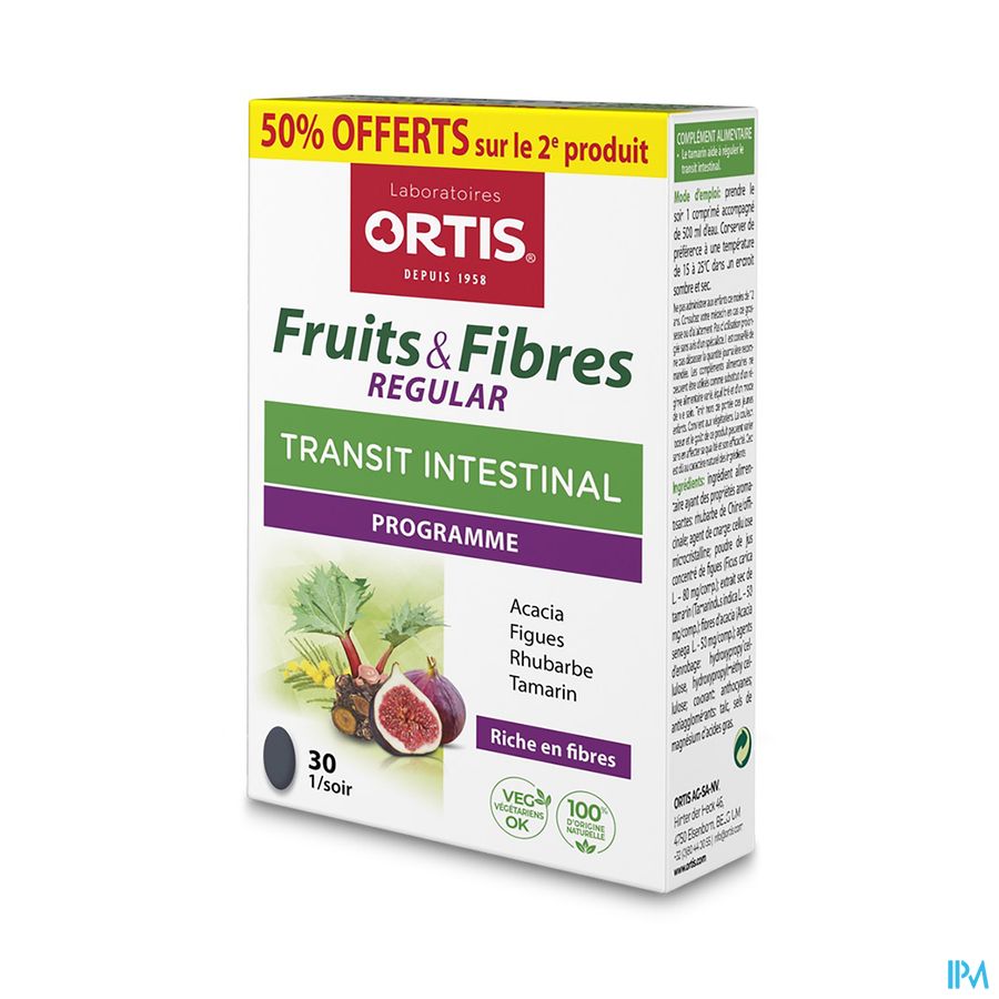 Ortis Fruits & Fibres Regular Comp 2x30 2e -50% Ortis Fruits & Fibres Regular Comp 2x30 2e -50%