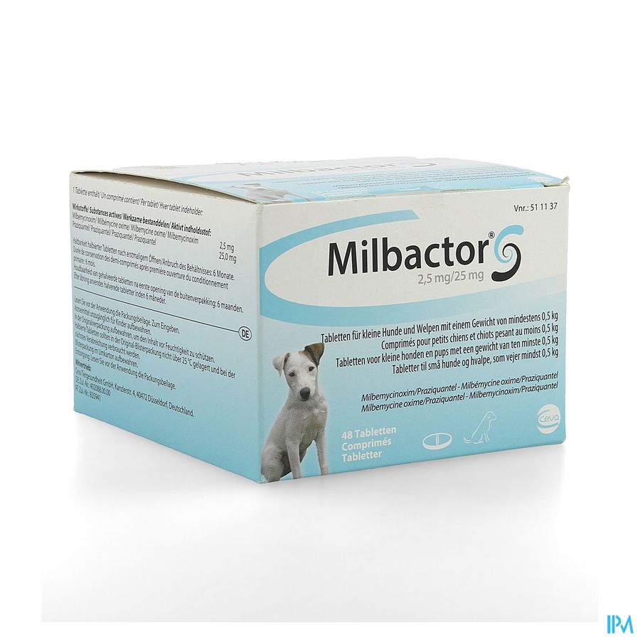 Milbactor 2,5mg/25mg Comp 48