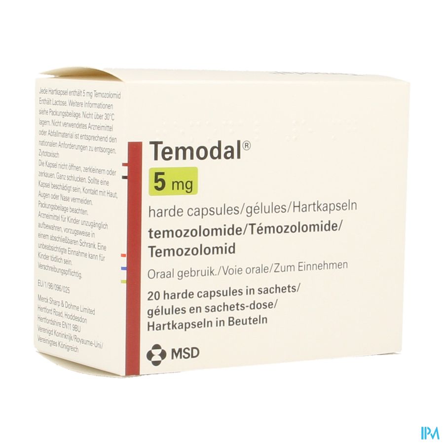 Temodal 5 mg gél. sachet 20 Temodal 5 mg gél. sachet 20