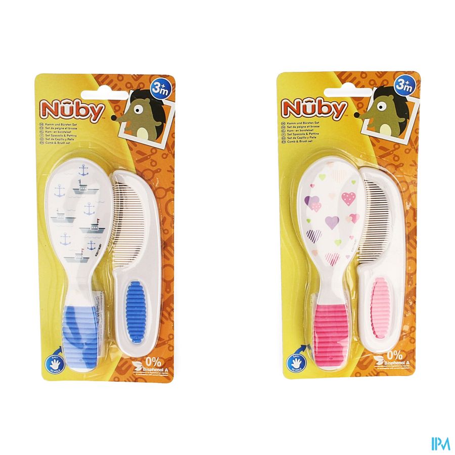 Nûby Kam & Borstel Set - 3m+ Nûby Kam & Borstel Set - 3m+
