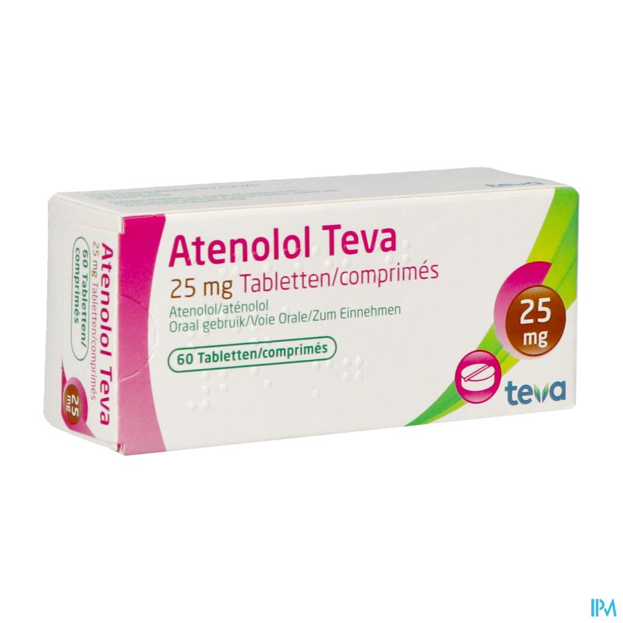 Atenolol Teva Comp Enrob 60x 25mg Atenolol Teva Comp Enrob 60x 25mg