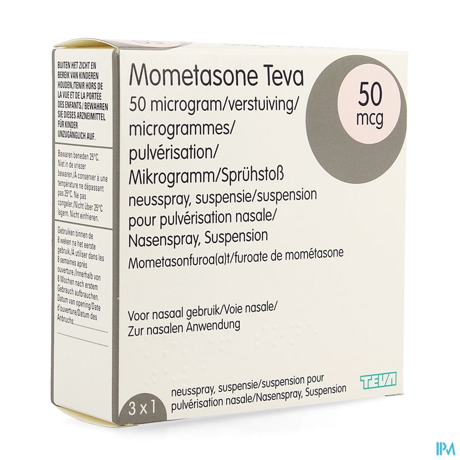 Mometasone Teva 50mcg Neusspray 3 X 140 Mometasone Teva 50mcg Neusspray 3 X 140