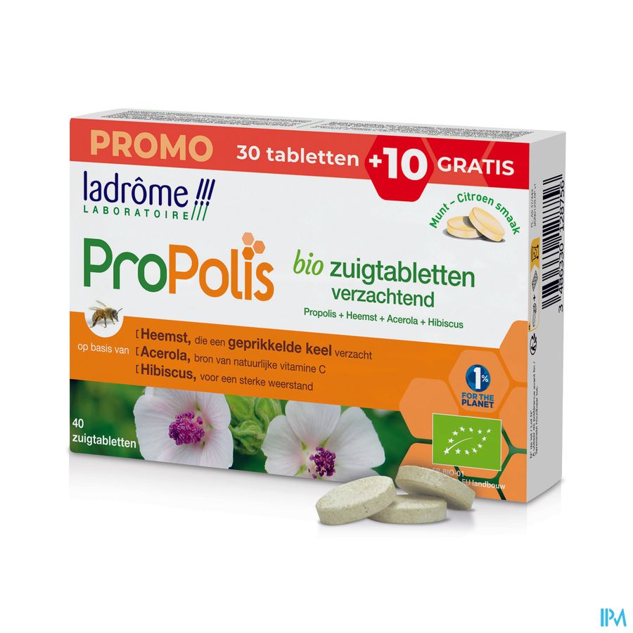 Ladrome Propolis Pastilles Bio Verzach.30+10 Grat.