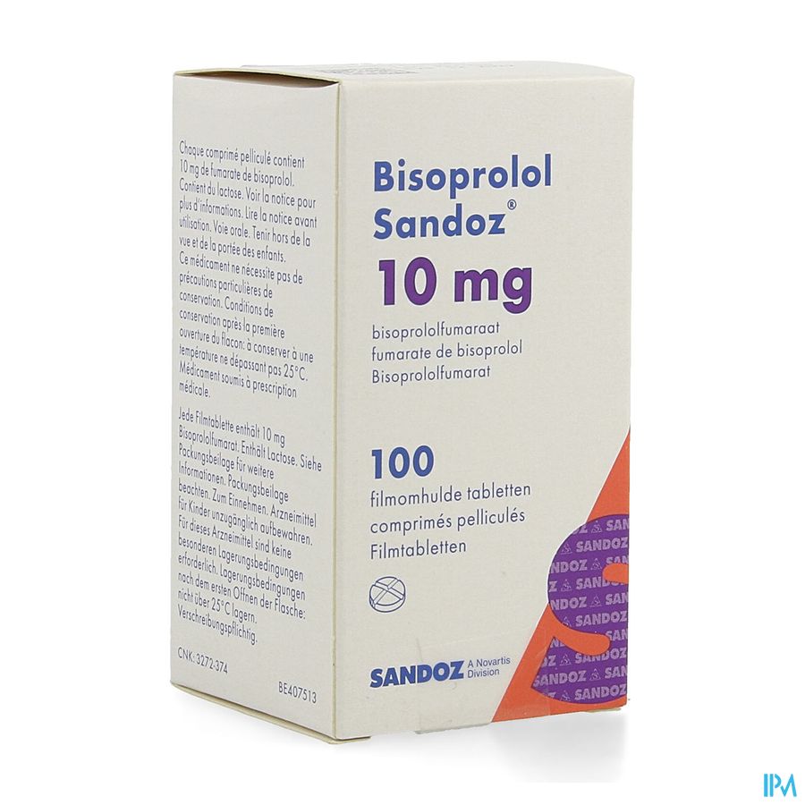 Bisoprolol Sandoz 10,0mg Pot Comp Pell 100x10,0mg Bisoprolol Sandoz 10,0mg Pot Comp Pell 100x10,0mg