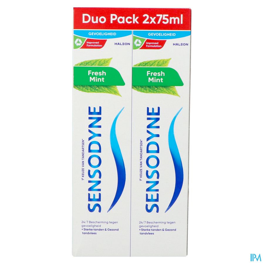 Sensodyne Fresh Mint Dentifrice Tube 2x75ml 1