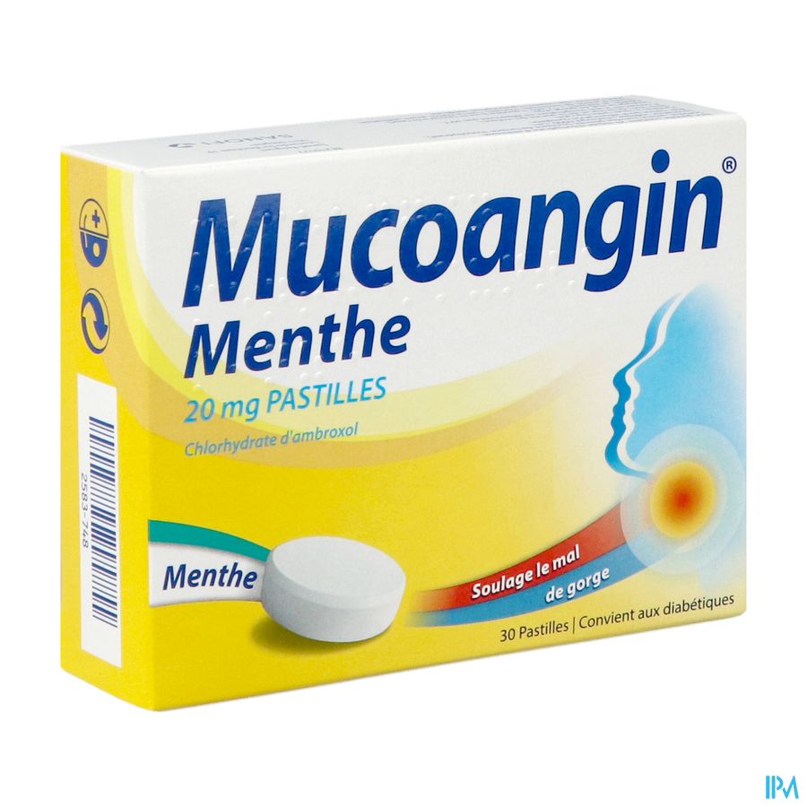 Mucoangin Menthe Past A Sucer 30x20mg