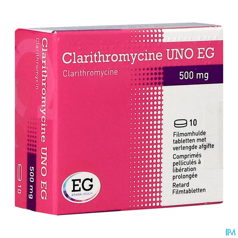 Clarithromycine Uno EG 500Mg Filmomh 10X500Mg