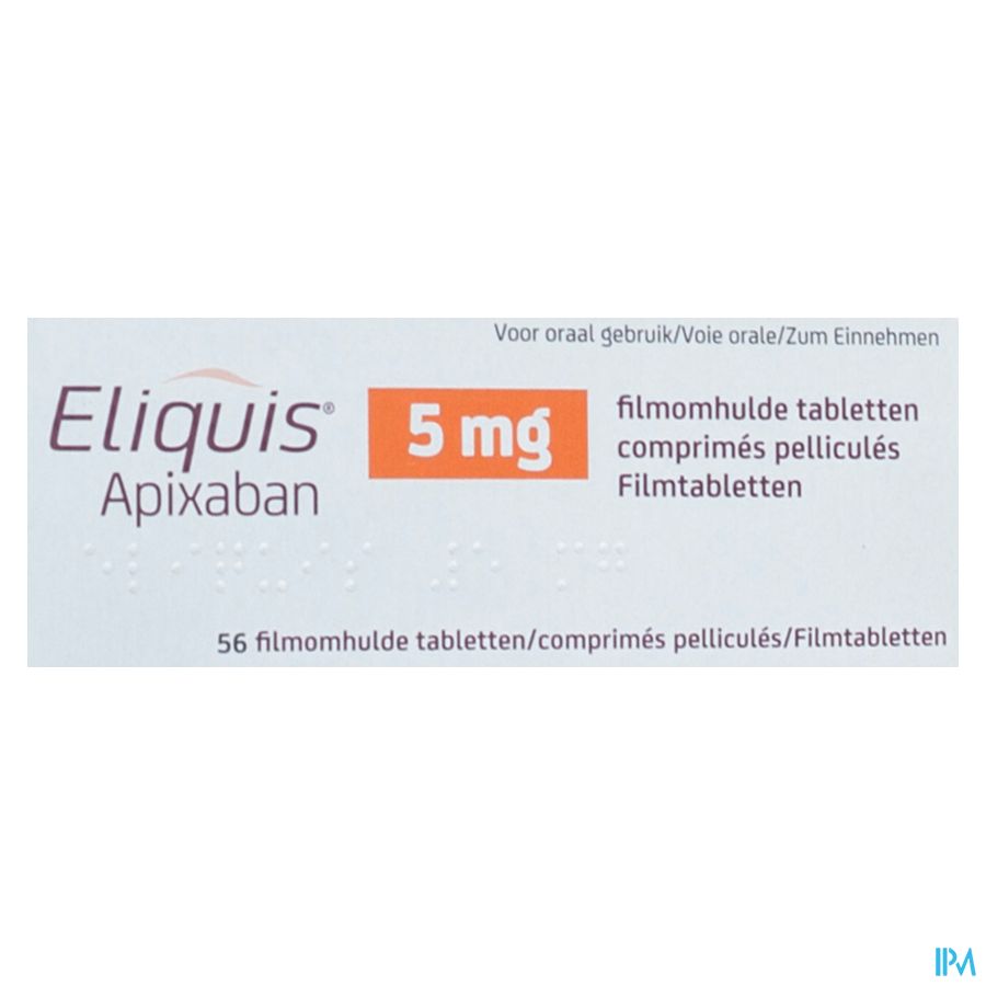 Eliquis 5,0mg Filmomh Tabl 56 X 5mg 1