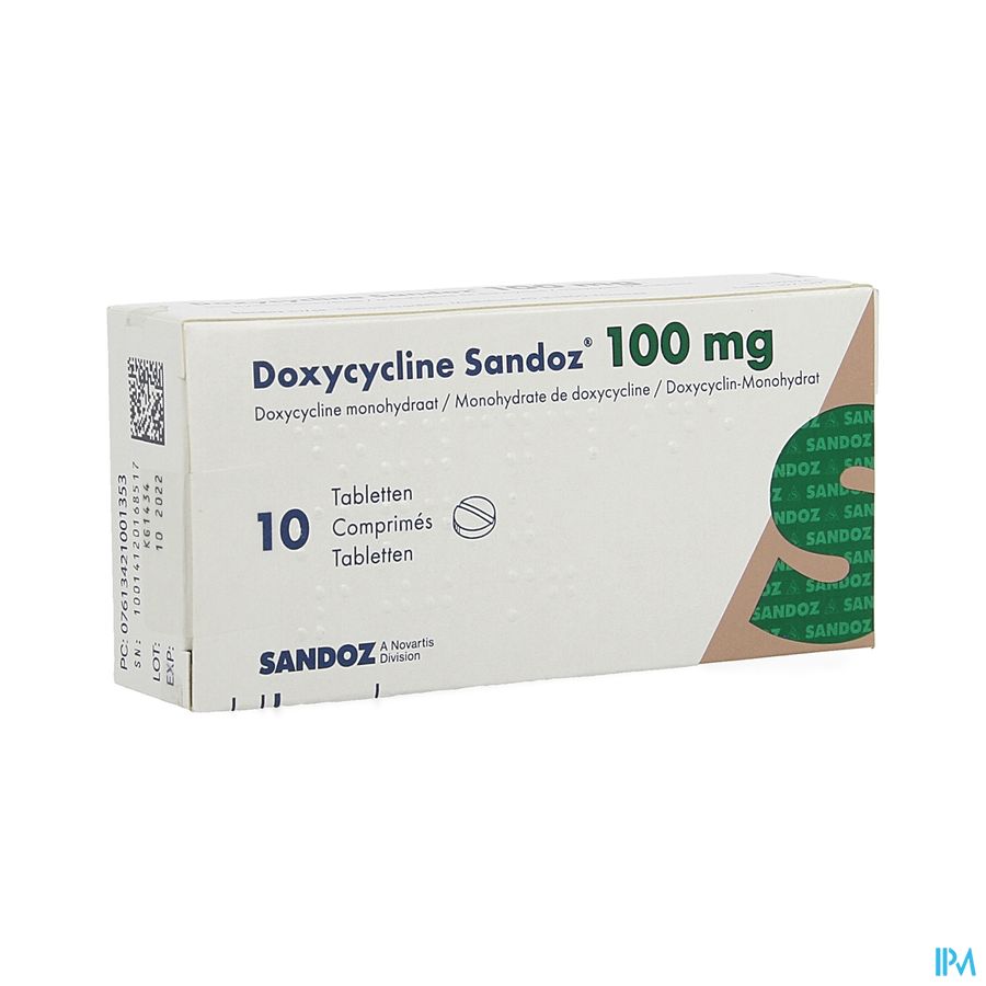Doxycycline Sandoz Comp Pp/alu 10x100mg Doxycycline Sandoz Comp Pp/alu 10x100mg