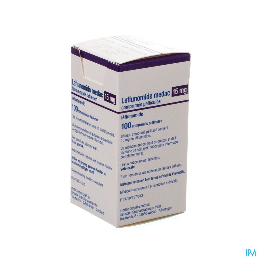 Leflunomide Medac Comp Pell 100 X 15mg Leflunomide Medac Comp Pell 100 X 15mg
