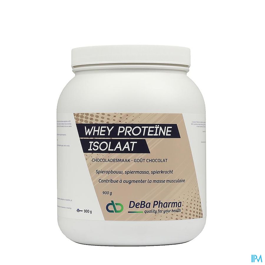 Whey Proteine Isolaat Chocolade 900g Deba Whey Proteine Isolaat Chocolade 900g Deba