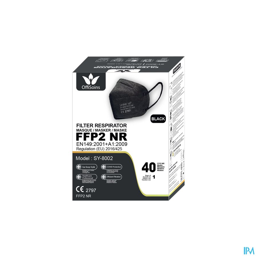 Offisoins Zwarte Ffp2 Nr Maskers Doos 40
