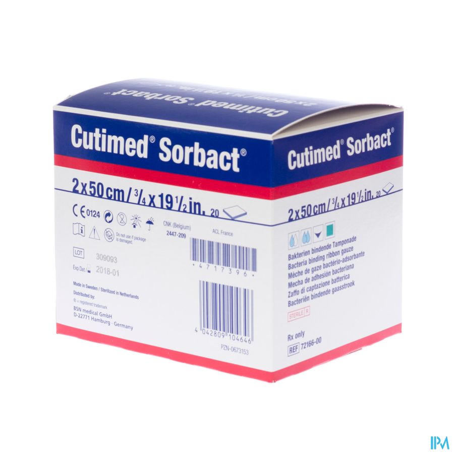 Cutimed Sorbact Gaasstrook 2x50cm 20 7216600 3