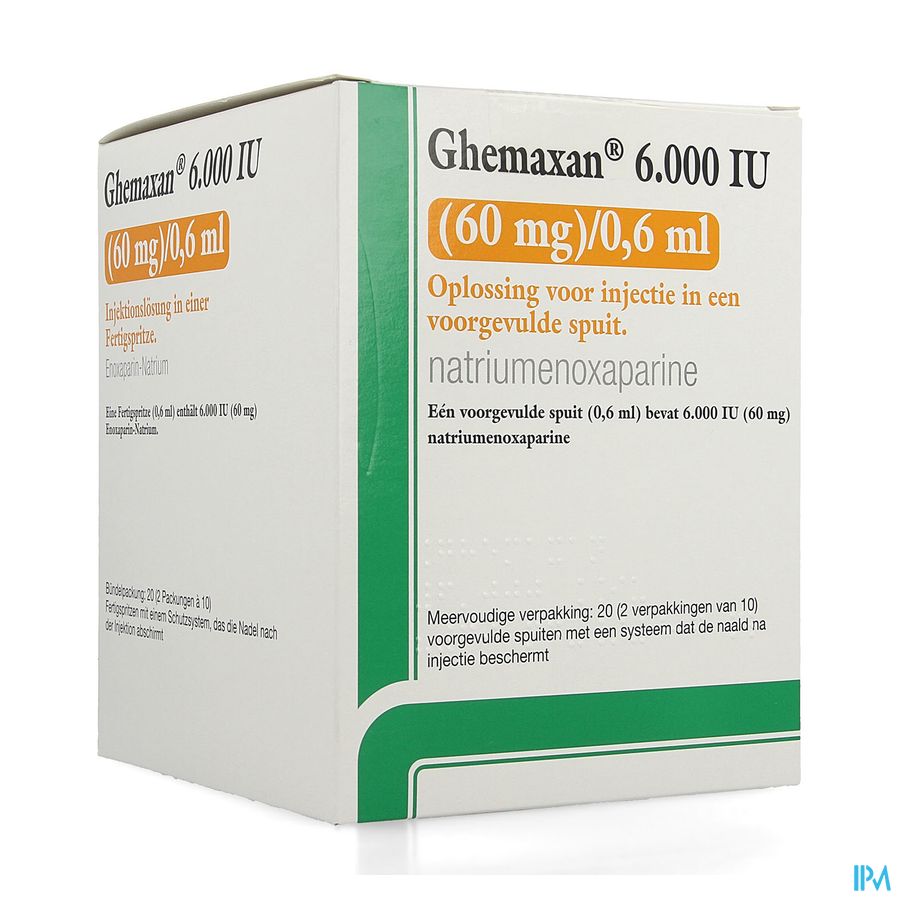 Ghemaxan 6.000ie 60mg/0,6ml Voorg.sp. 20+nldbesc