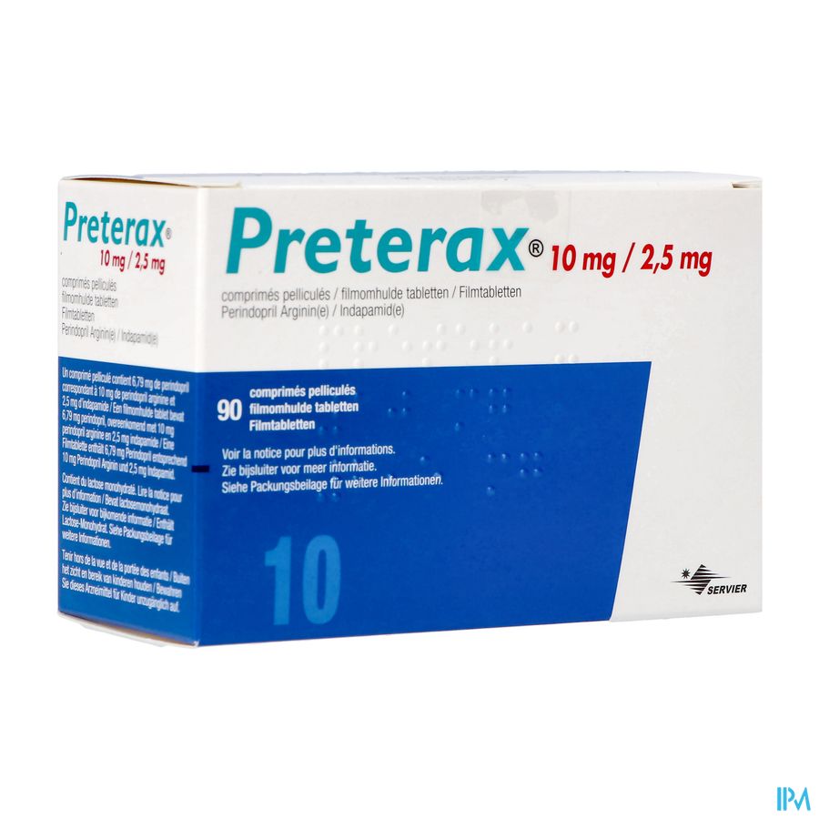 Preterax 10mg/2,5mg Impexeco Filmomh Tabl 90 Pip
