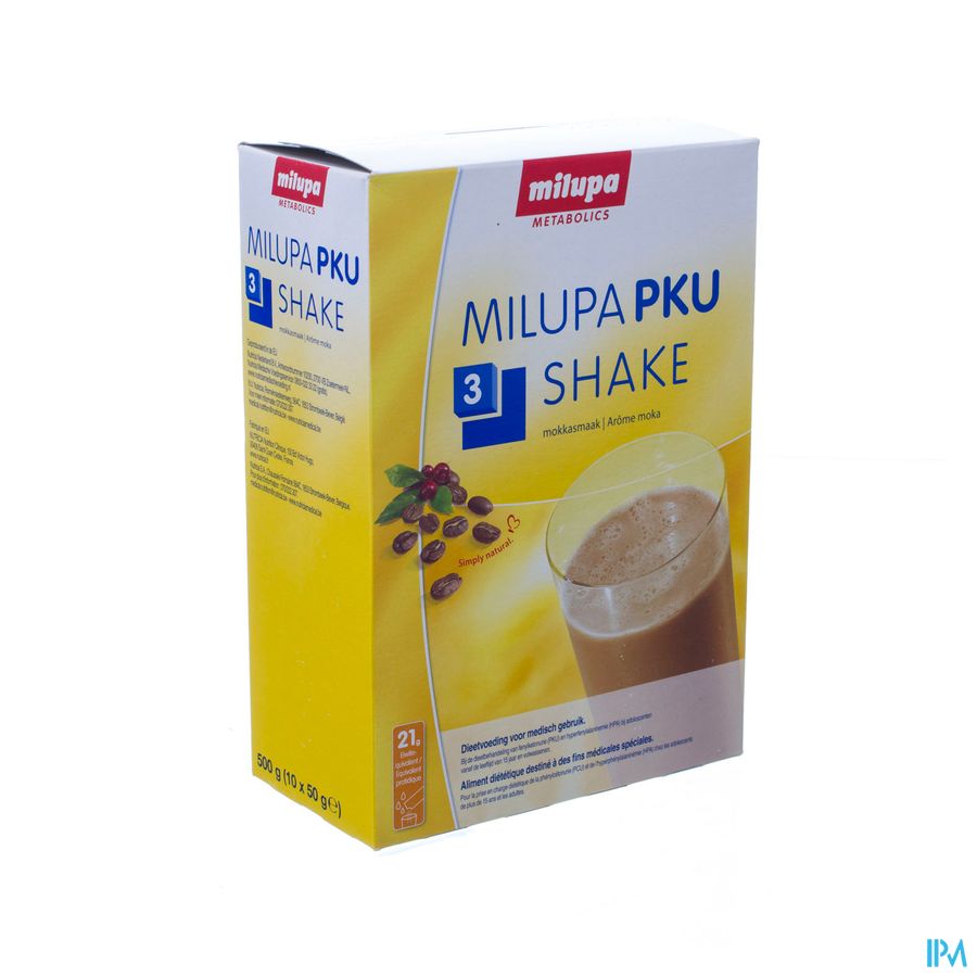 Milupa Pku 3 Shake Mokka Zakje 10x50g Milupa Pku 3 Shake Mokka Zakje 10x50g