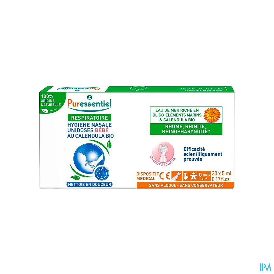 Puressentiel Ademhal. Unidose Neushyg. Baby 30x5ml Puressentiel Ademhal. Unidose Neushyg. Baby 30x5ml