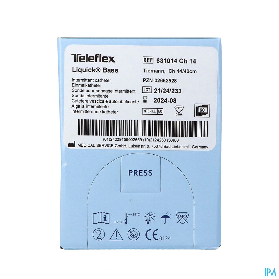 Liquick Base Tiem. Blaassonde Ch14 40cm 60 631014 Liquick Base Tiem. Blaassonde Ch14 40cm 60 631014