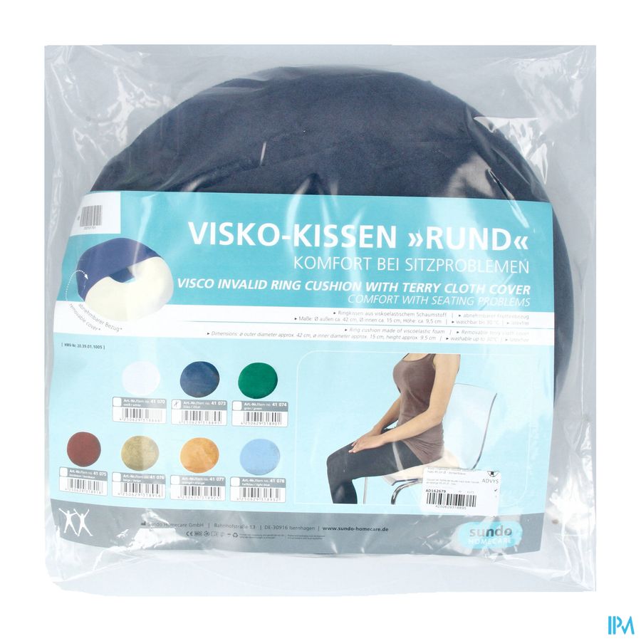 Visco Ringkussen Incl Hoes 45cm Donkerblauw