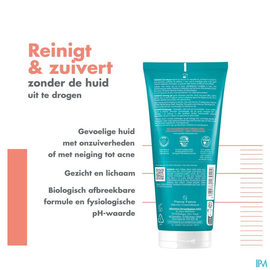 Avene Cleanance Reinigende Gel Tube 200ml 17
