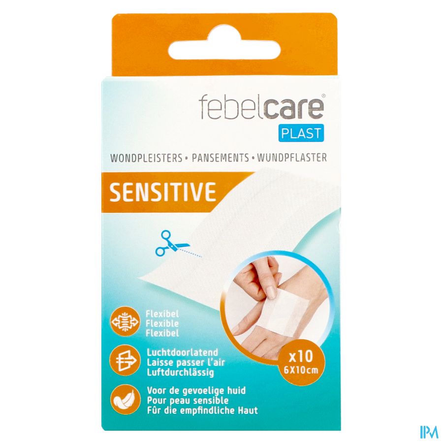 Febelcare Plast Sensitive Uncut 10x6cm 10 2