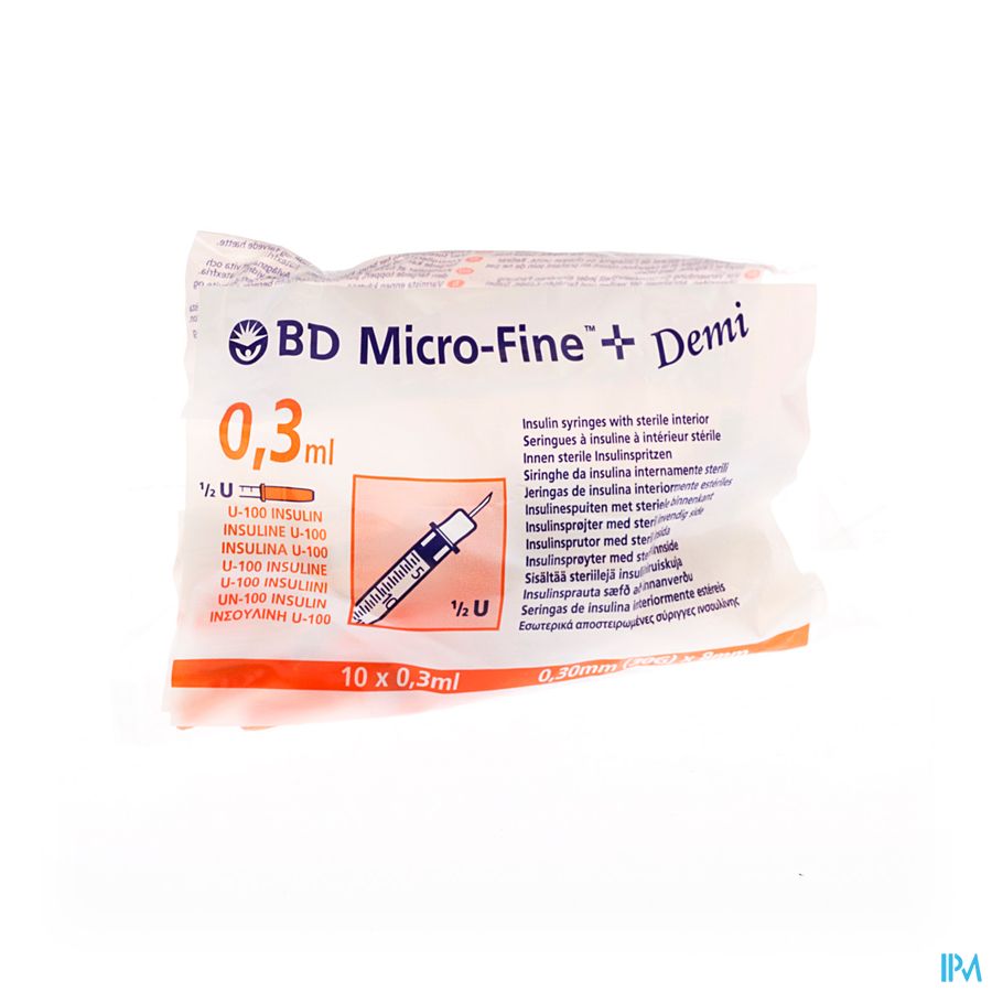 Bd Microfine+ Ins.sp Demi 0,3ml 30g 8mm 10 324826