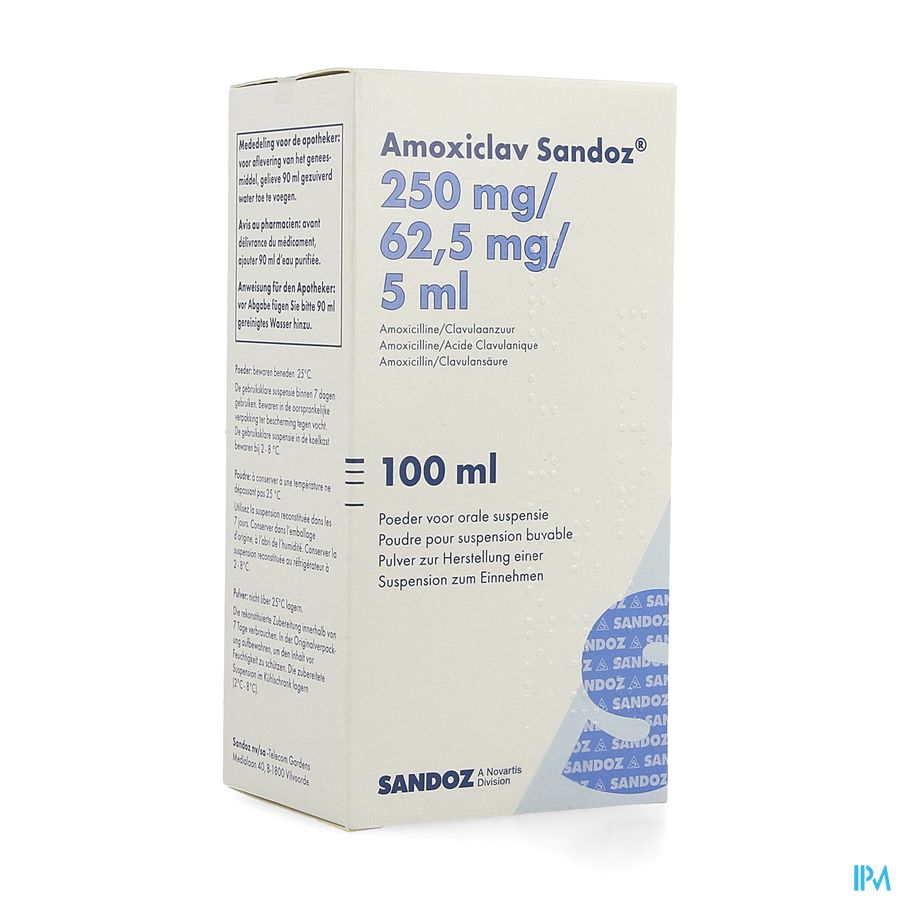 Amoxiclav Sandoz 250mg/5ml Pd Susp100ml Amoxiclav Sandoz 250mg/5ml Pd Susp100ml