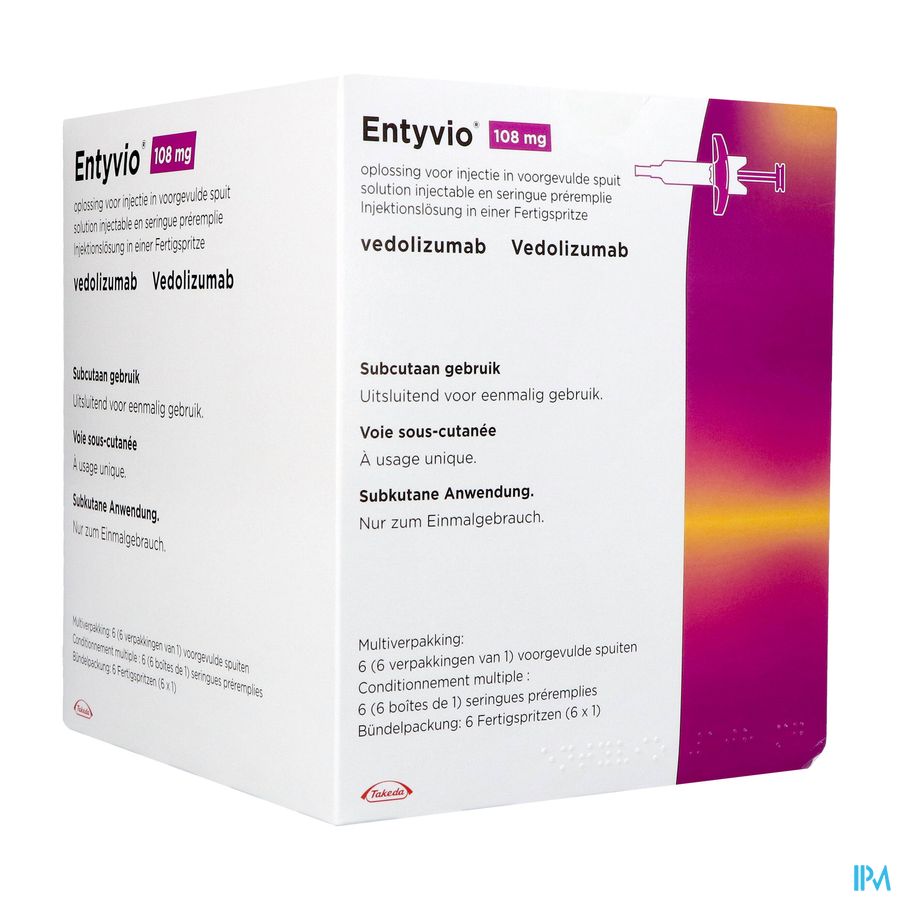 Entyvio 108mg Sol Inj Voorgevulde Spuit 6 Entyvio 108mg Sol Inj Voorgevulde Spuit 6