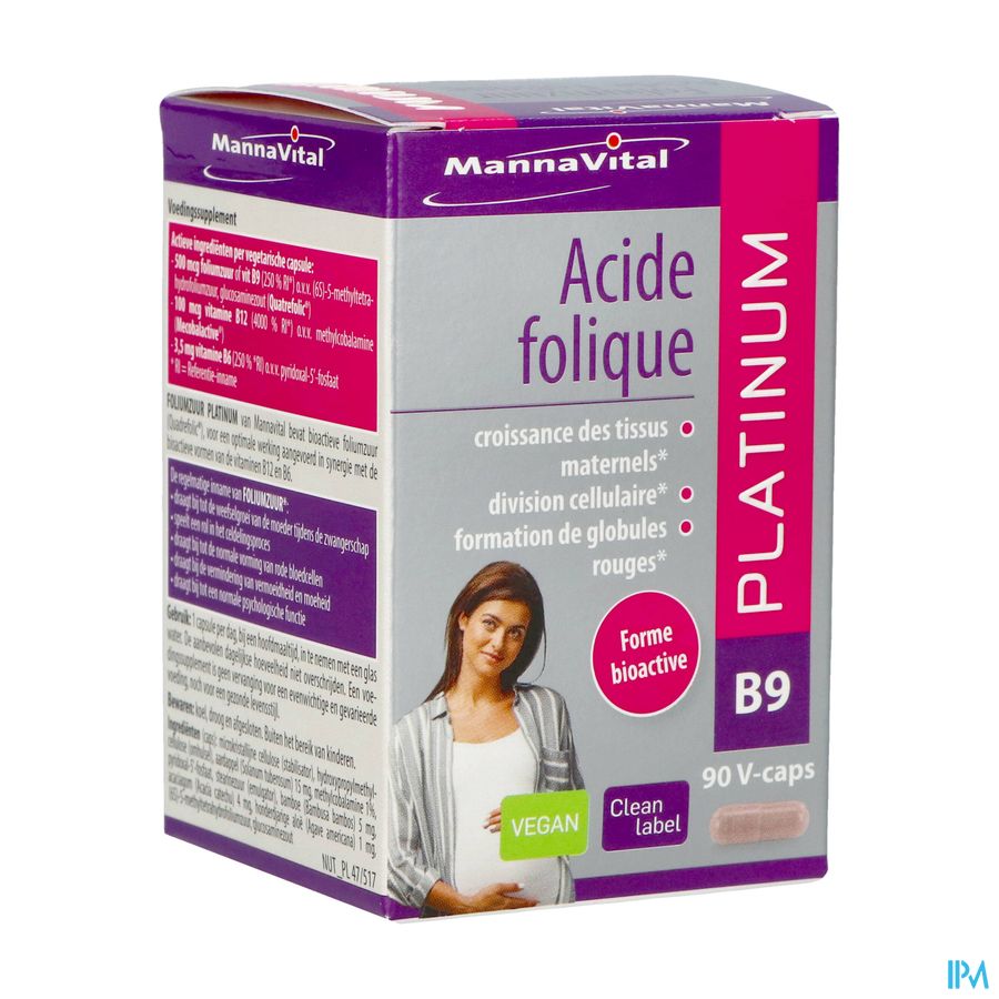 Mannavital Acide Folique Platinum V-caps 90 Mannavital Acide Folique Platinum V-caps 90