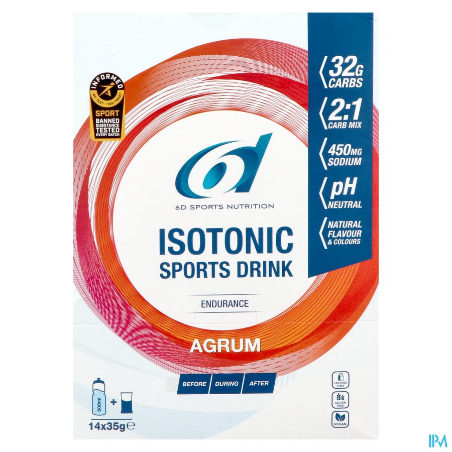 6d Isotonic Sports Drink Agrum Pdr Zakje 14x35g 1