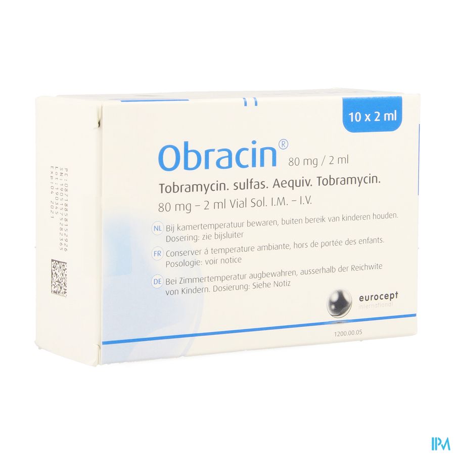 Obracin 80mg/2ml Sol Inj Vial 10 Obracin 80mg/2ml Sol Inj Vial 10