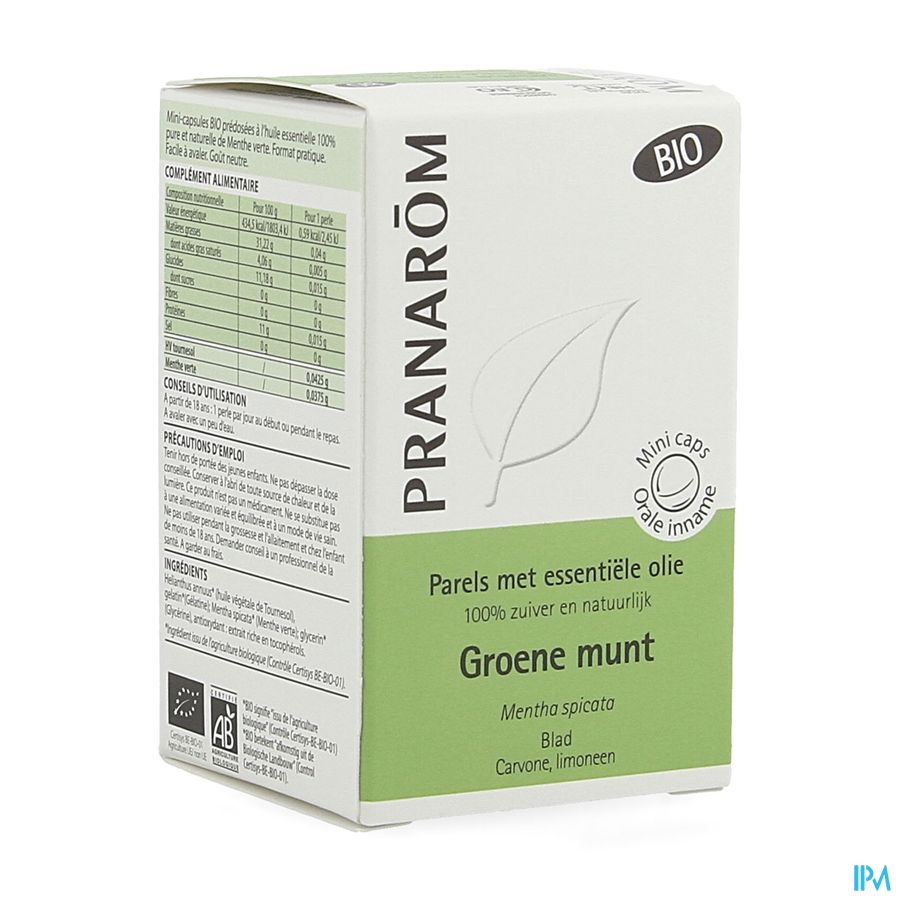 Parels Bio Groene Munt Ess Olie 60