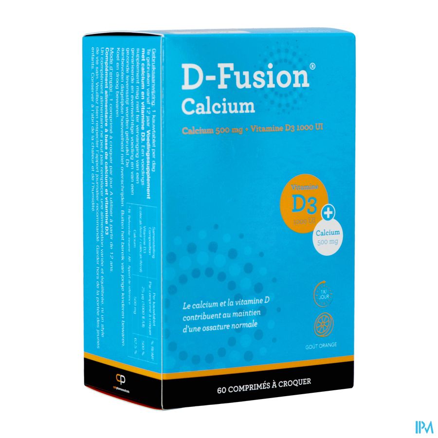 D-fusion Calcium 500/1000 Kauwtabl 60 D-fusion Calcium 500/1000 Kauwtabl 60