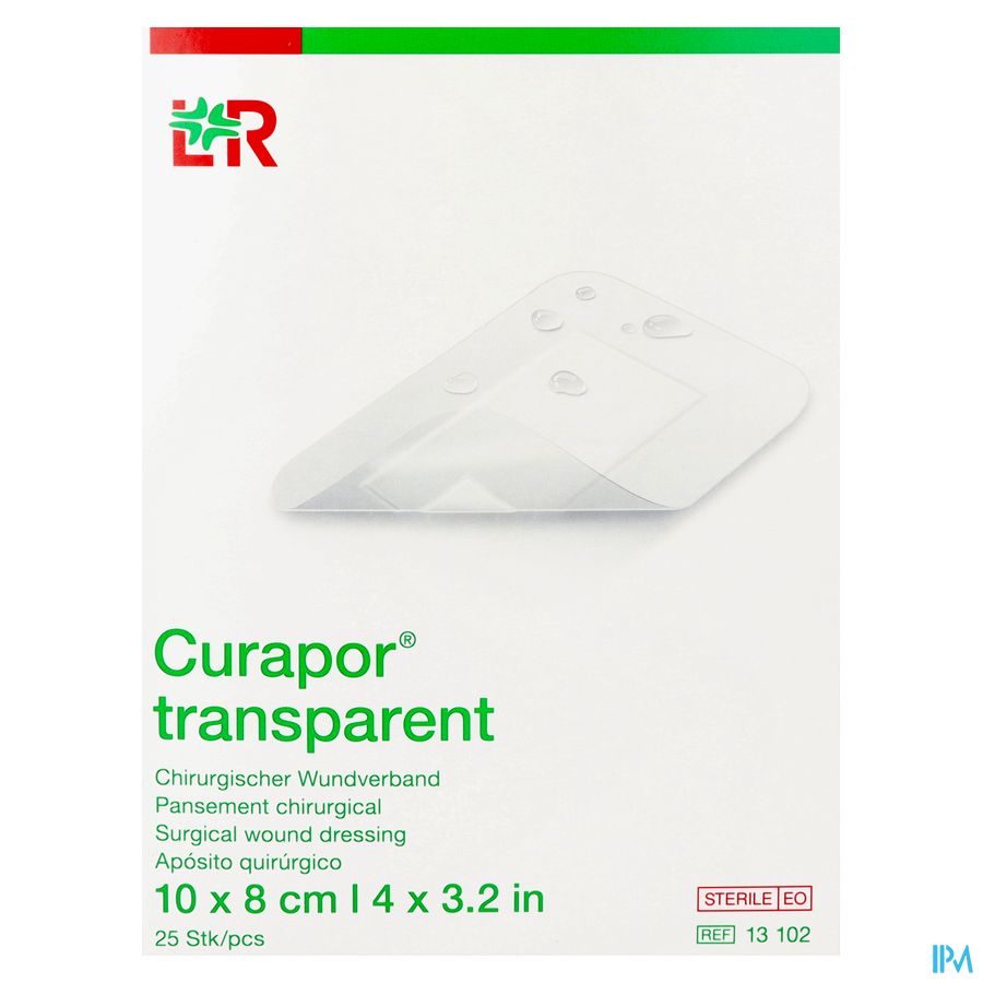 Curapor Transparant Steriel 10cmx 8cm 25 13102 3