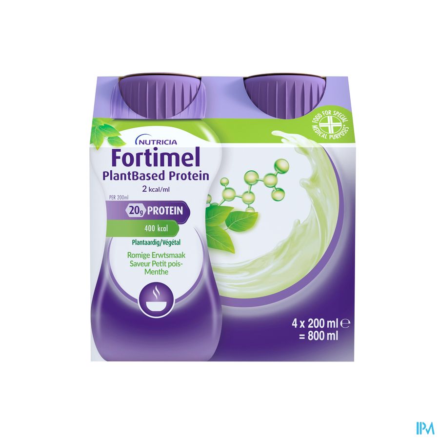 Fortimel Plantbased Protein Pet.pois-menthe4x200ml 1