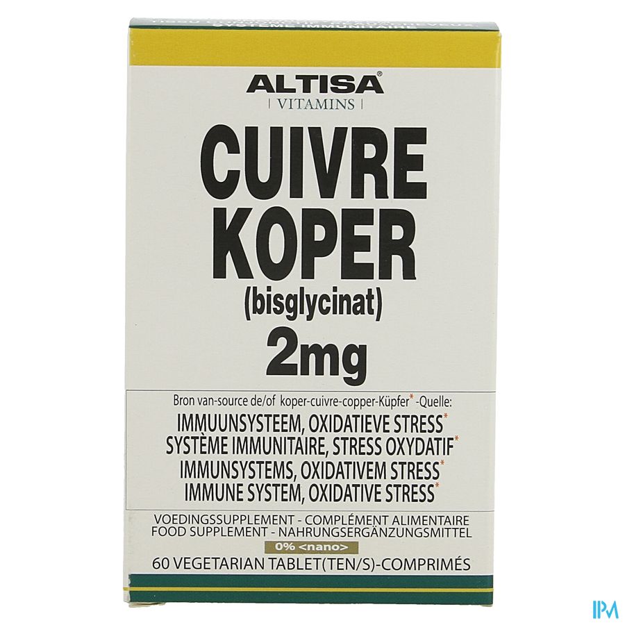Altisa Koper Bisglycinaat 2mg Comp 60 1